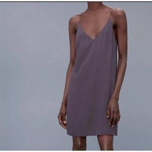 Aritzia Wilfred Free Vivenne Slip Cami Mini Dress Purple Size S